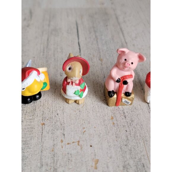 Hallmark merry Miniatures pig bee honey bunny set Xmas decor - Picture 3 of 6